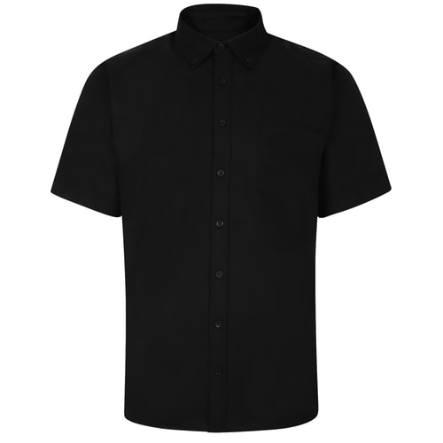 Bigdude Button Down Oxford Short Sleeve Shirt Black Tall
